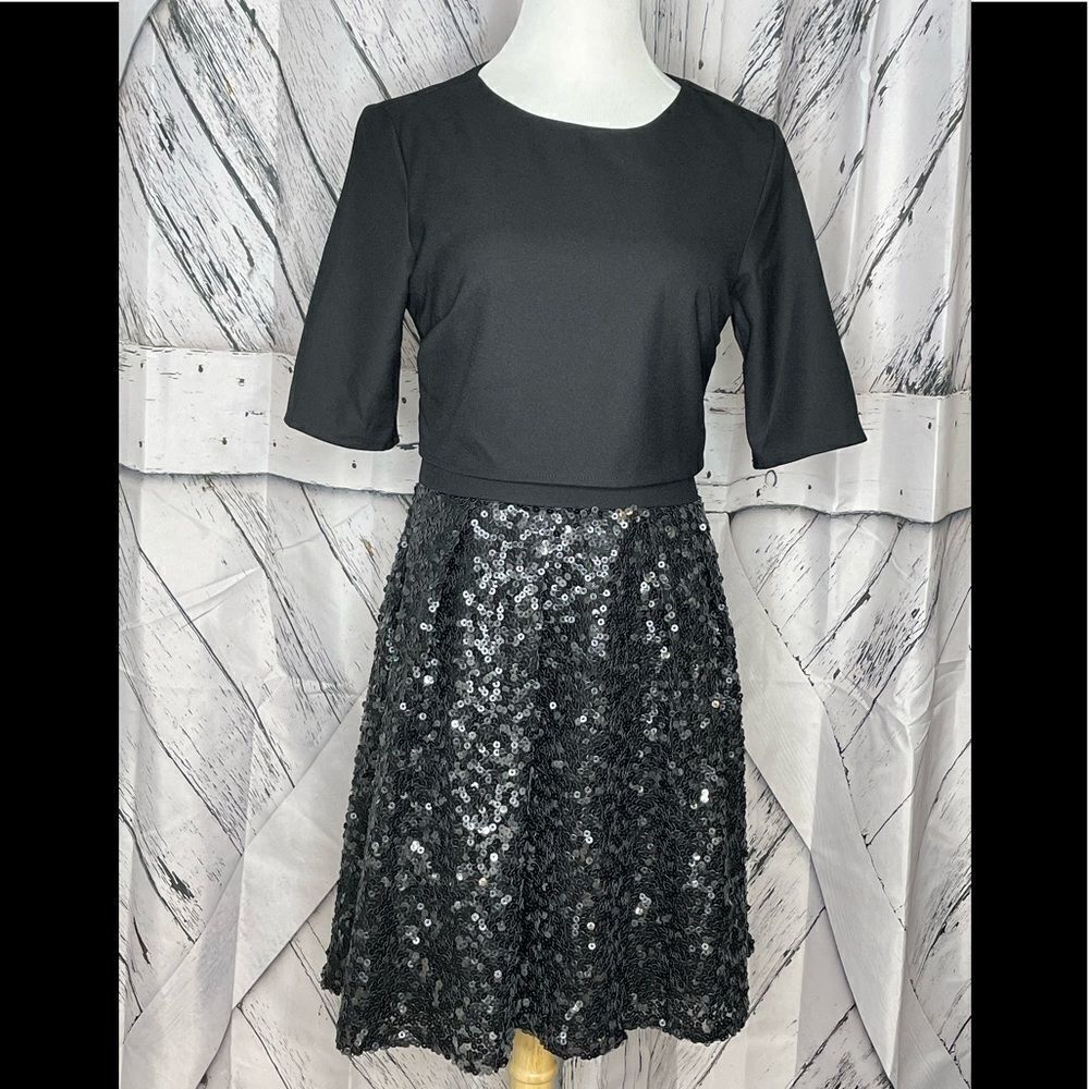 Little Mistress Black Sequin Dress, Size 8
